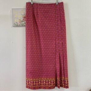 Thai style Maxi Skirt in Pink and Gold